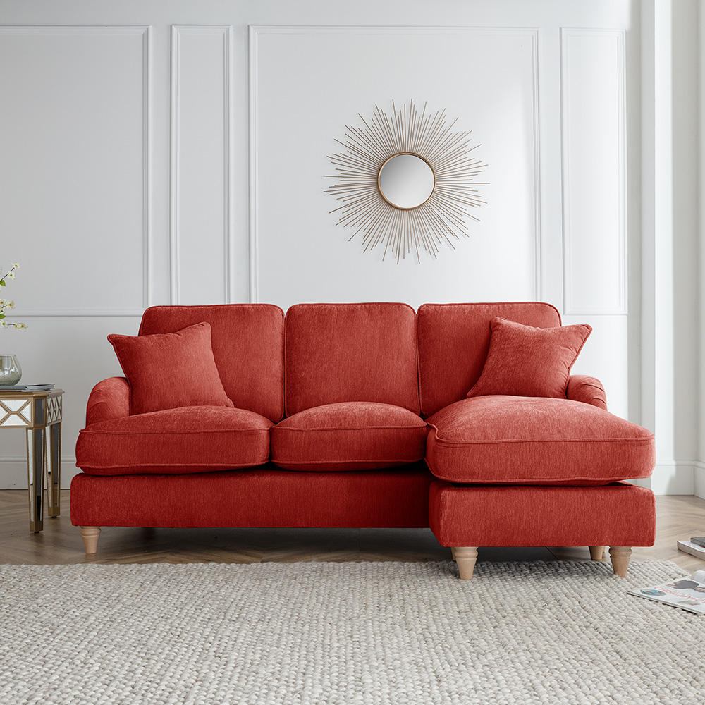 The Vienna 3 Seater Apricot Right Hand Chaise Sofa Image 5