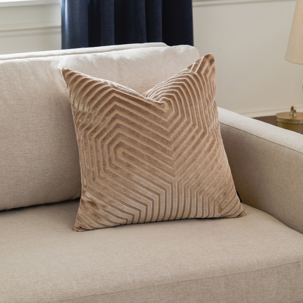 Paoletti Evoke Mink Cut Velvet Cushion 45 x 45cm Image 2