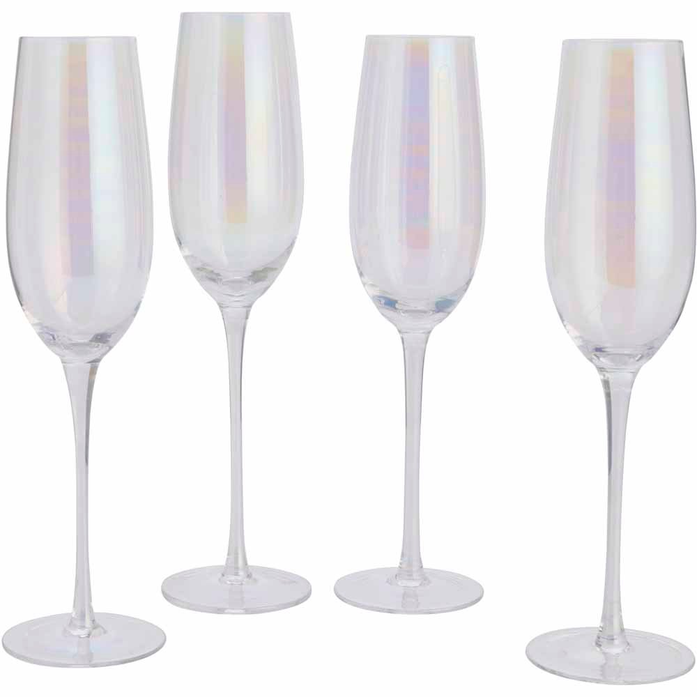 Wilko Lustre Champagne Glass 4pk Image 1