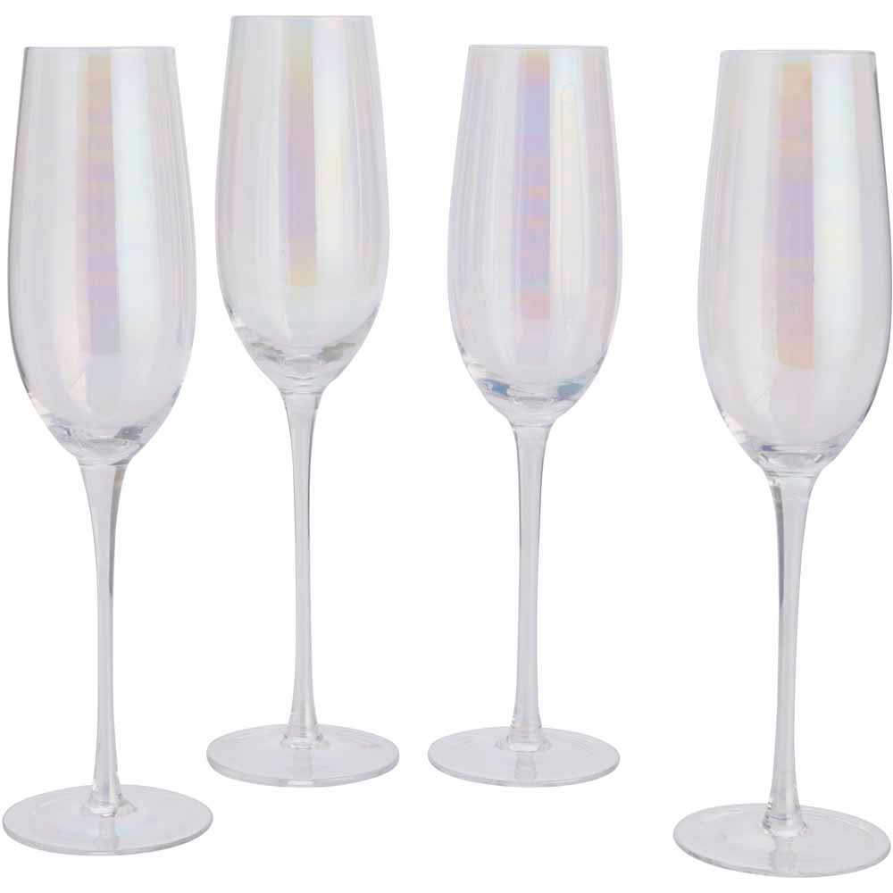 Wilko Lustre Champagne Glass 4pk Wilko