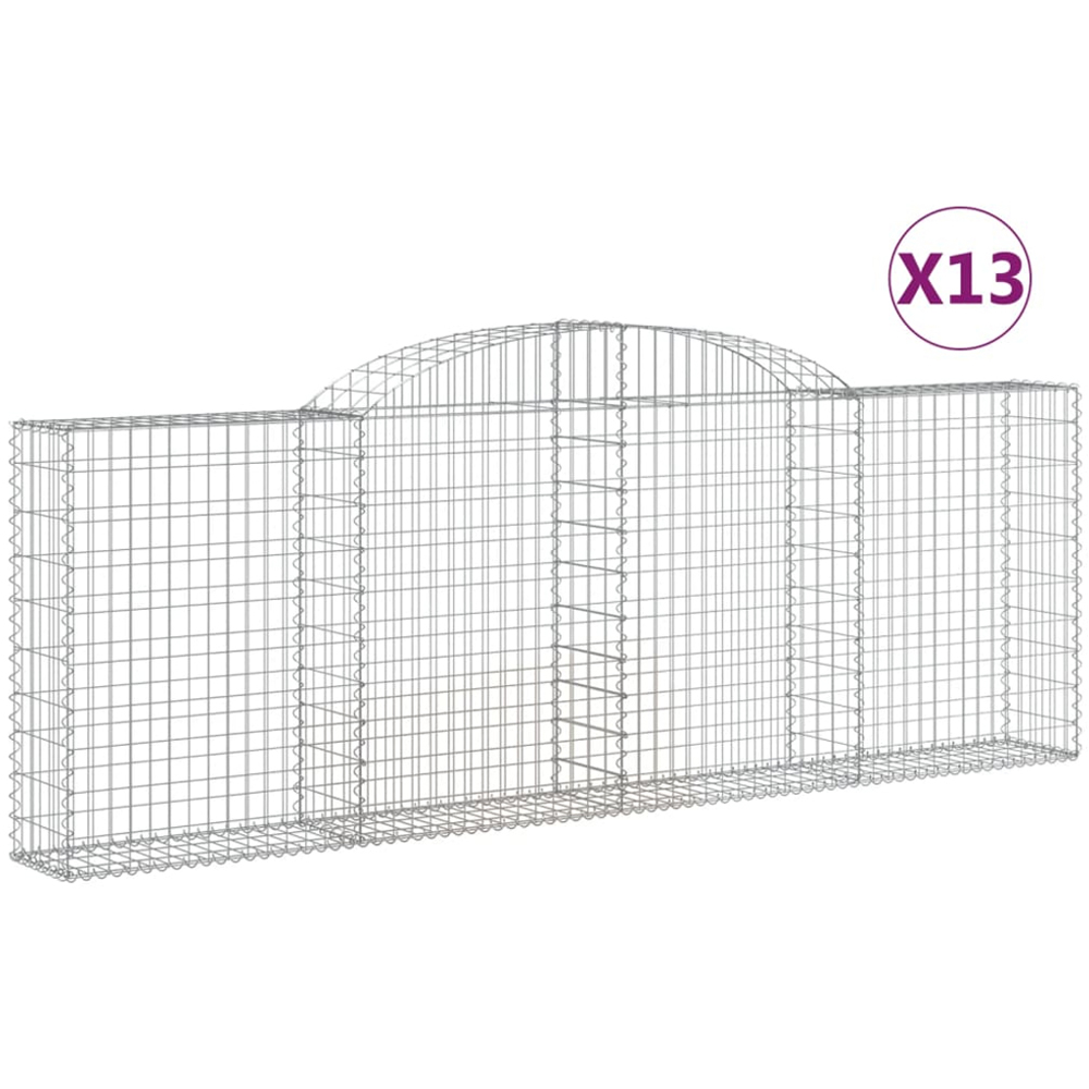 vidaXL Silver Galvanised Iron Arched Gabion Basket 300 x 30 x 100/120cm 13 Pack Image 4