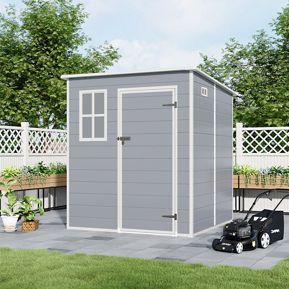 Living and Home 6 x 6ft Grey Waterproof Outdoor Storage Shed Image 7