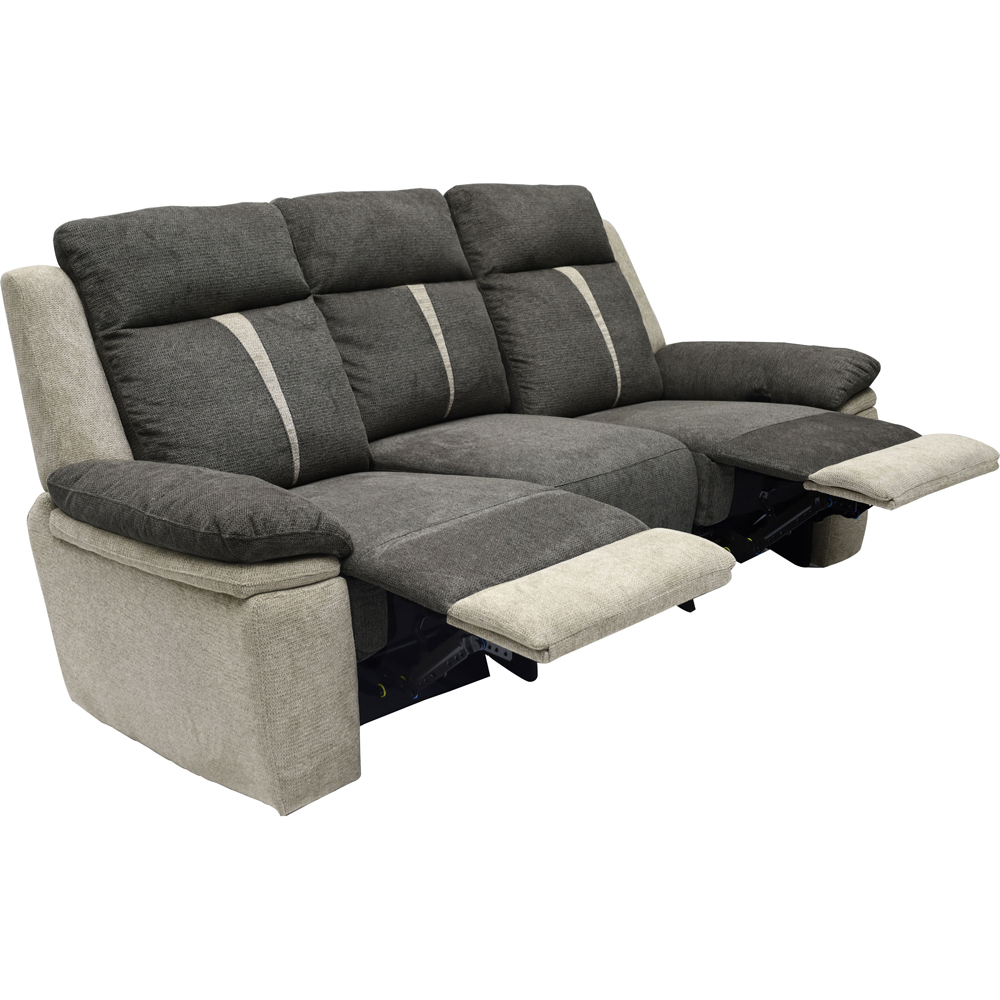 Comfy Living 3 Seater Grey Manual Recliner Sofa Image 3