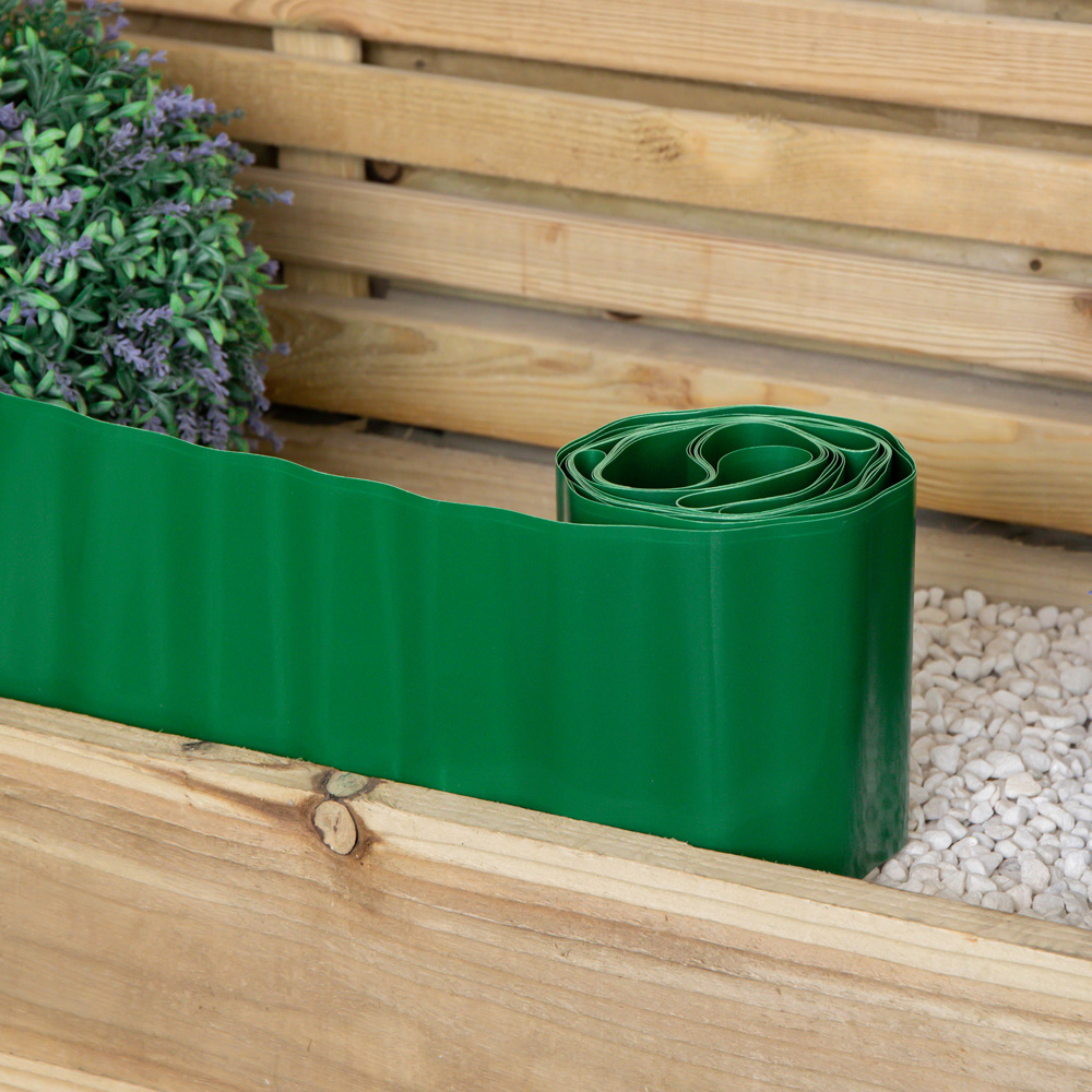 Samuel Alexander Green Large Plastic Corrugated Lawn Edging Border Image 6