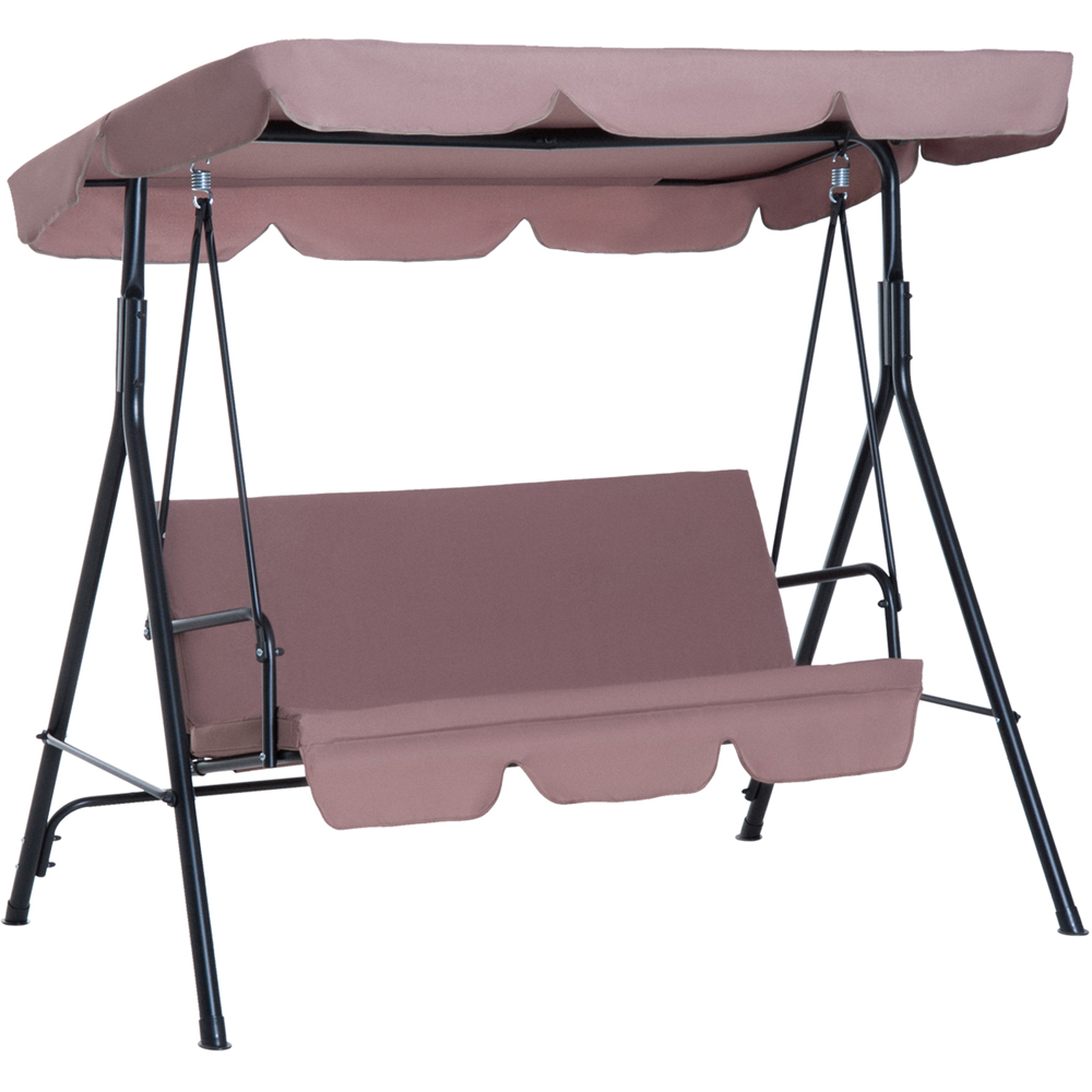 Outsunny 3 Seater Brown Canopy Swing Chair Image 2