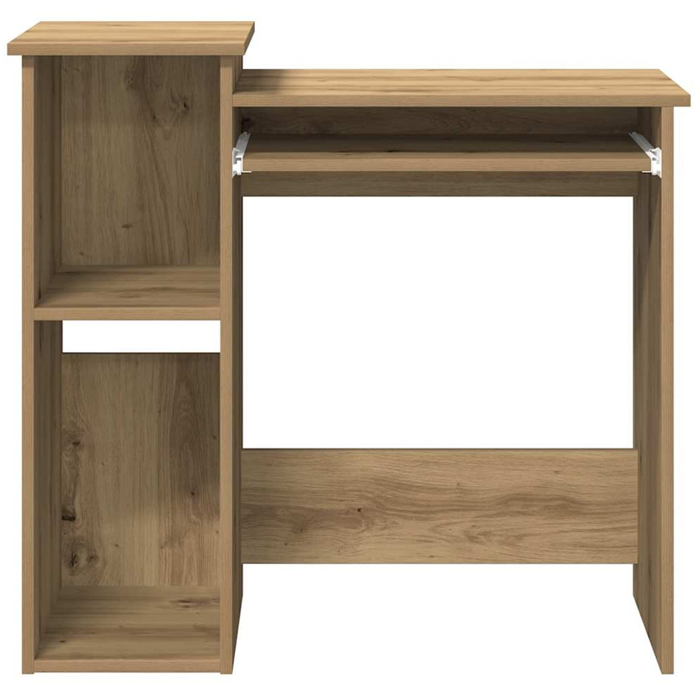vidaXL 2 Shelf Computer Desk with Keyboard Tray Artisan Oak Image 4