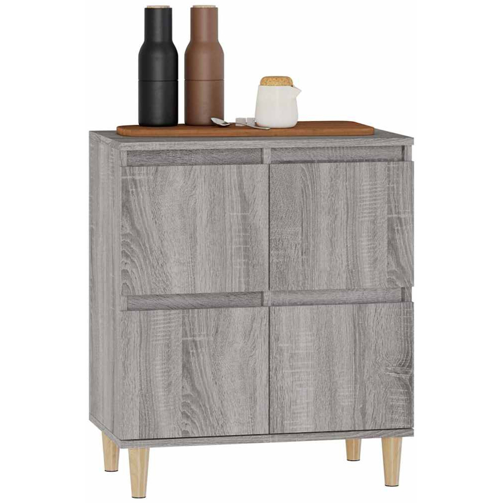 vidaXL 4 Door Grey Sonoma Wooden Sideboard Image 3