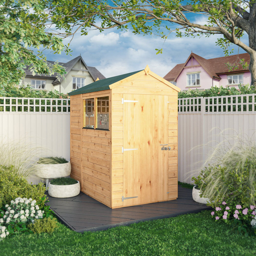 Mercia Woodsman 6 x 4ft Shiplap Glass Apex Shed Image 2