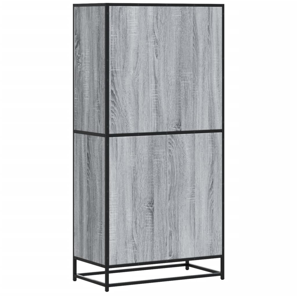 vidaXL 4 Door Grey Sonoma and Black Highboard Image 6