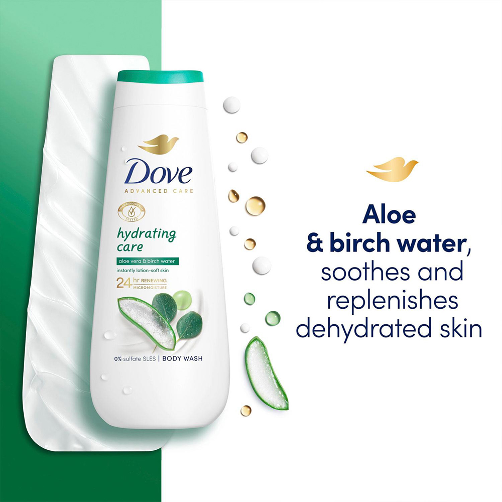 Dove Advanced Care Hydrating Body Wash 400ml 3 Pack Image 4