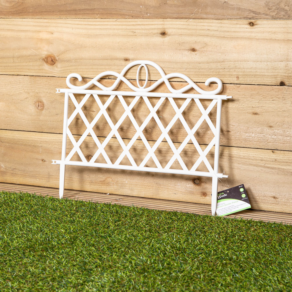 Samuel Alexander 4 Pack White Plastic Garden Patio Lawn Border Fence Edging Image 8
