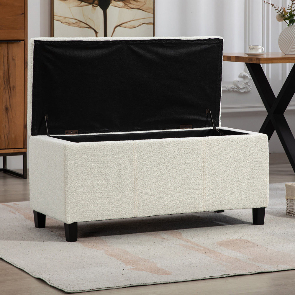 Artemis Home Sherman Cream Boucle Storage Ottoman Image 2
