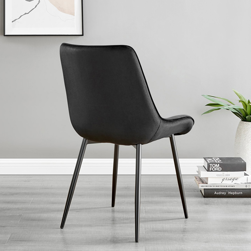 Furniturebox Arona Cesano 4 Seater Round Dining Set Black Image 4