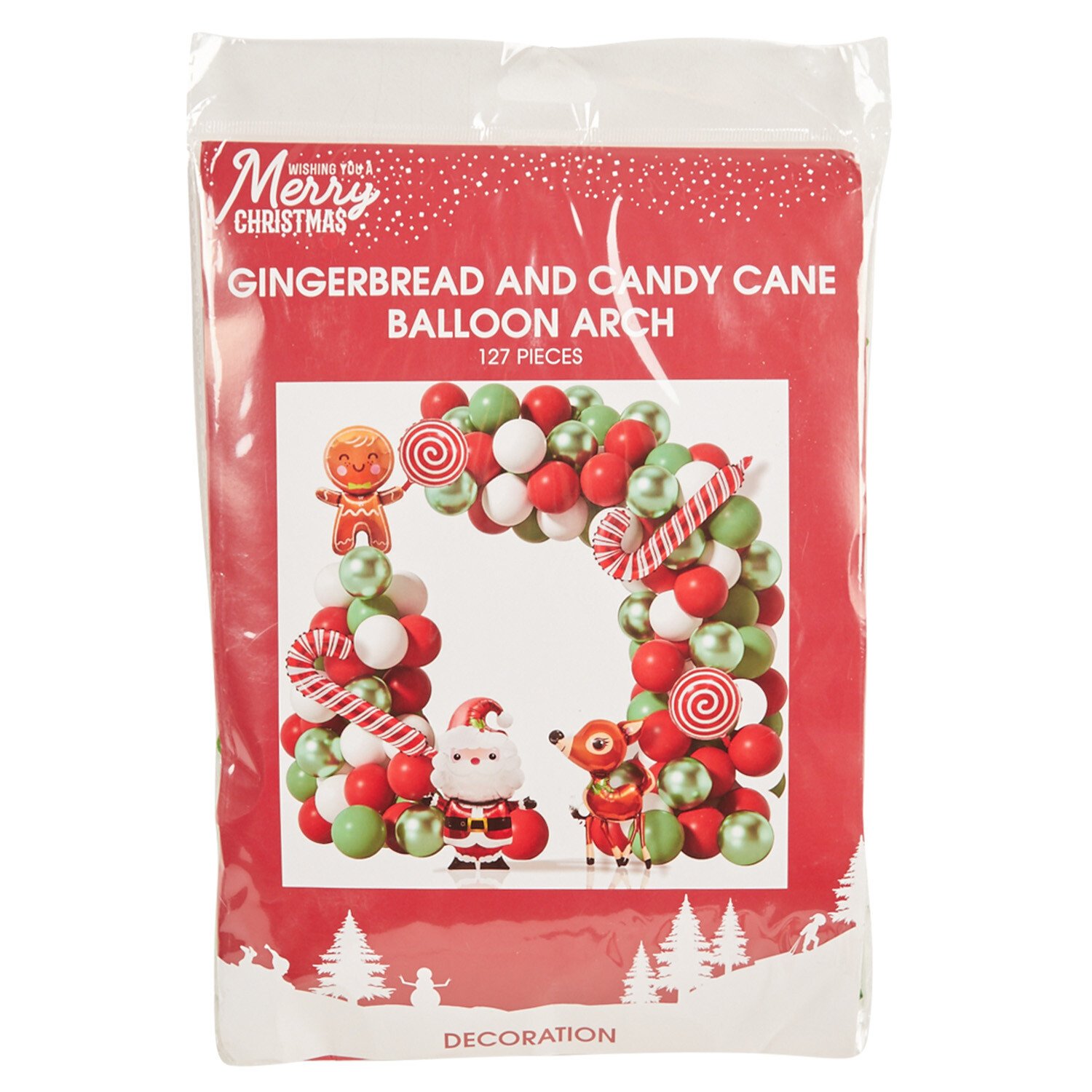 Gingerbread and Candy Cane Balloon Arch Image