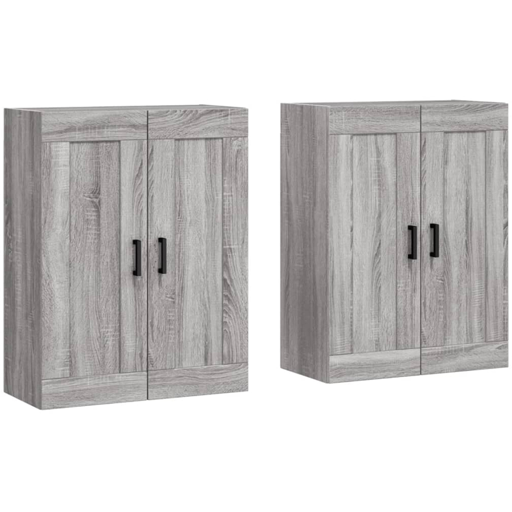 vidaXL 2 Door Grey Sonoma Wall Mounted Cabinet Set of 2 Image 2