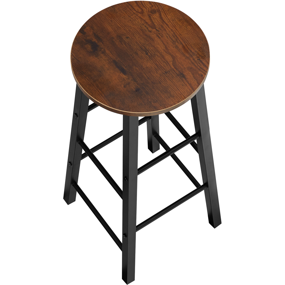 tectake Keynes Dark Wood Set of 2 Bar Stool Image 3