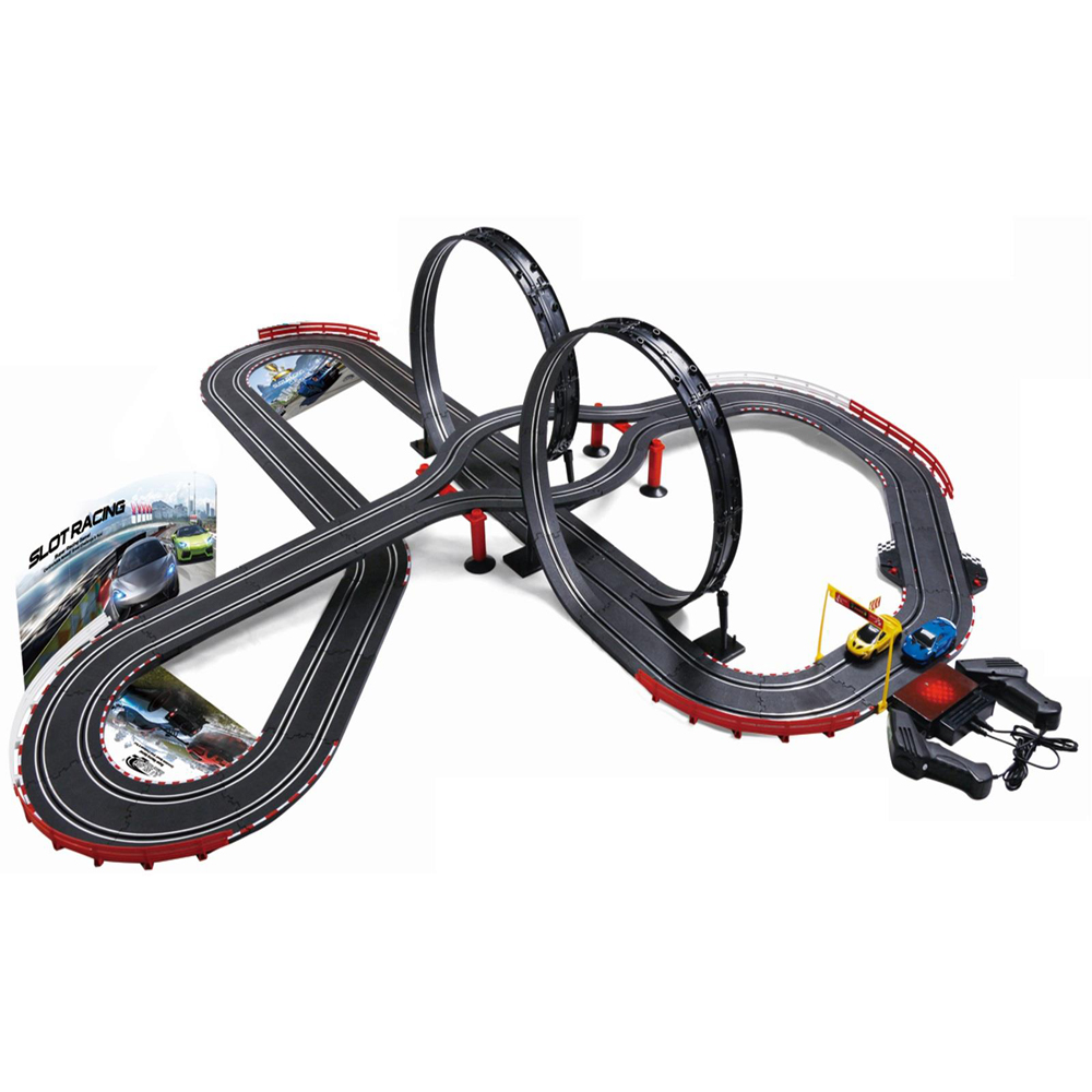 Rexco JJ100 Kids Electric Remote Control Slot Racing Car Track Set Image 2