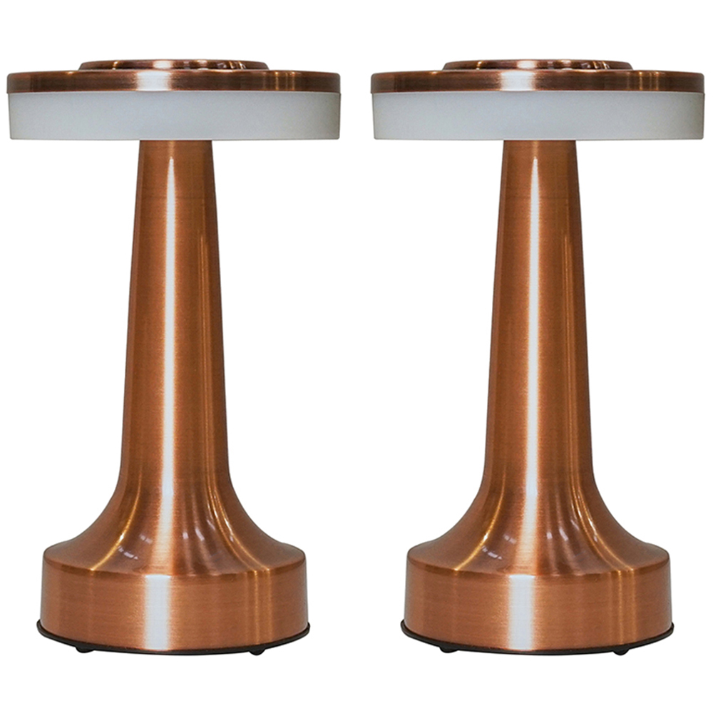 ValueLights Talence 2 Pack Copper LED Table Lamp Image 1