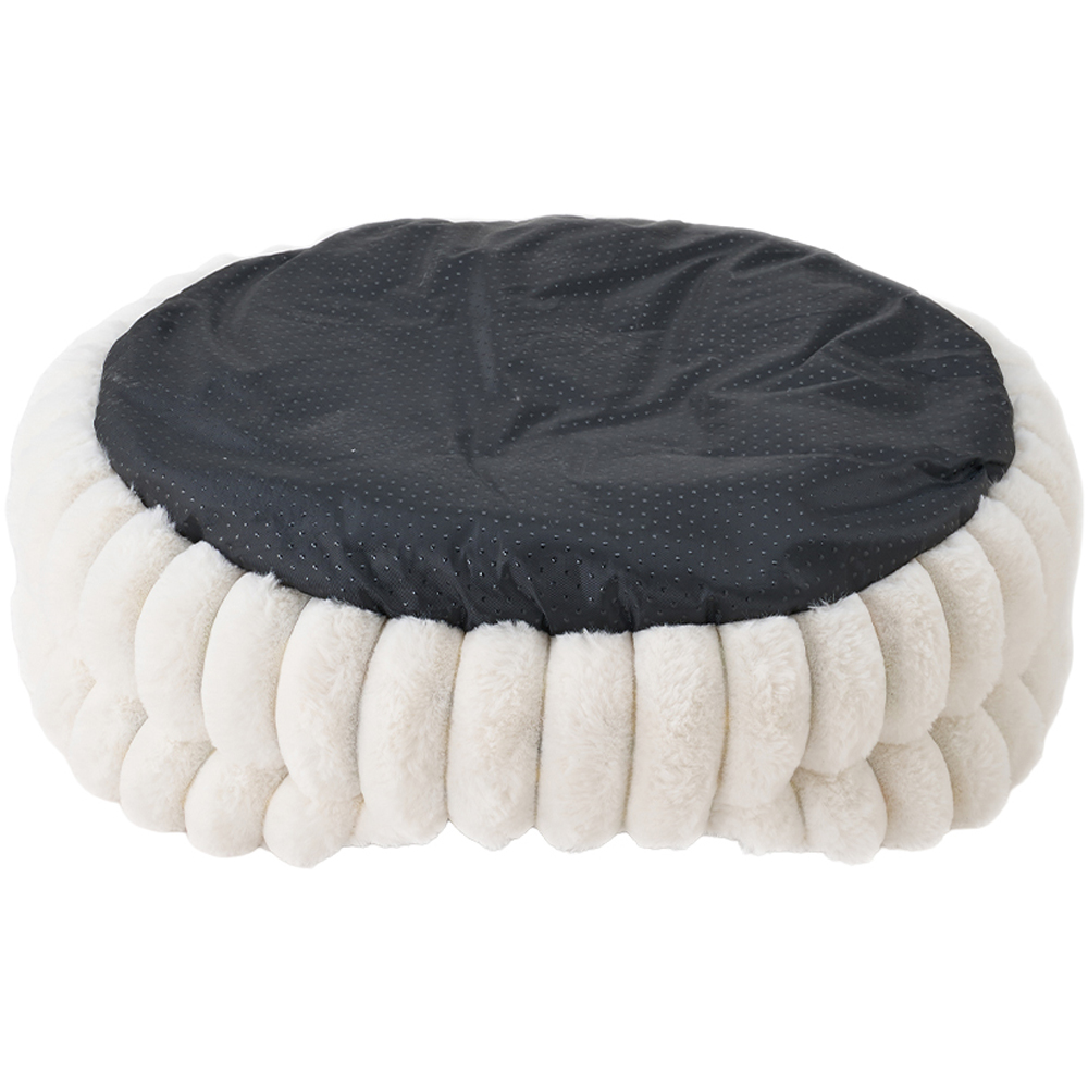 H&O Direct 50cm White Super Soft Faux Fur Pet Bed Image 5
