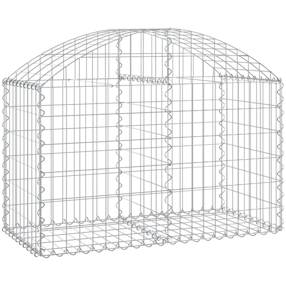 vidaXL Silver Galvanised Iron Arched Gabion Basket 100 x 50 x 60/80cm Image 1