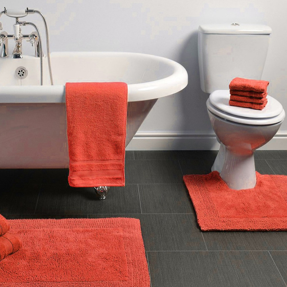 Allure Bath Fashions Luxury Reversible Terracotta Heavyweight Pedestal Toilet Mat 53 x 55cm Image 2