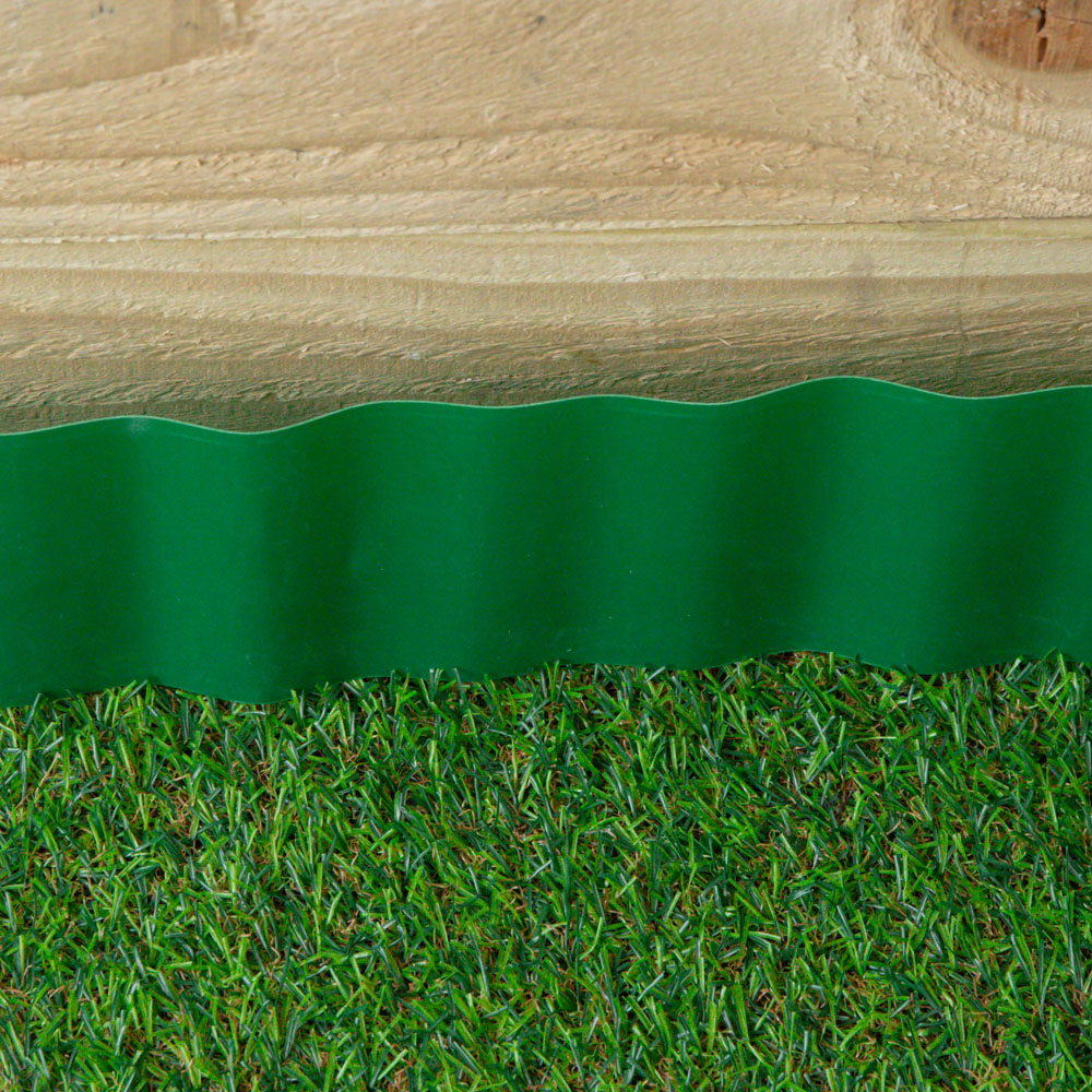 Samuel Alexander Green Plastic Corrugated Lawn Garden Edging Border Image 4