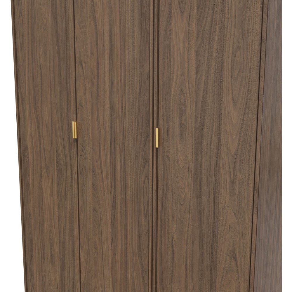 Crowndale Hong Kong 3 Door Carini Walnut Tall Wardrobe Ready Assembled Image 5