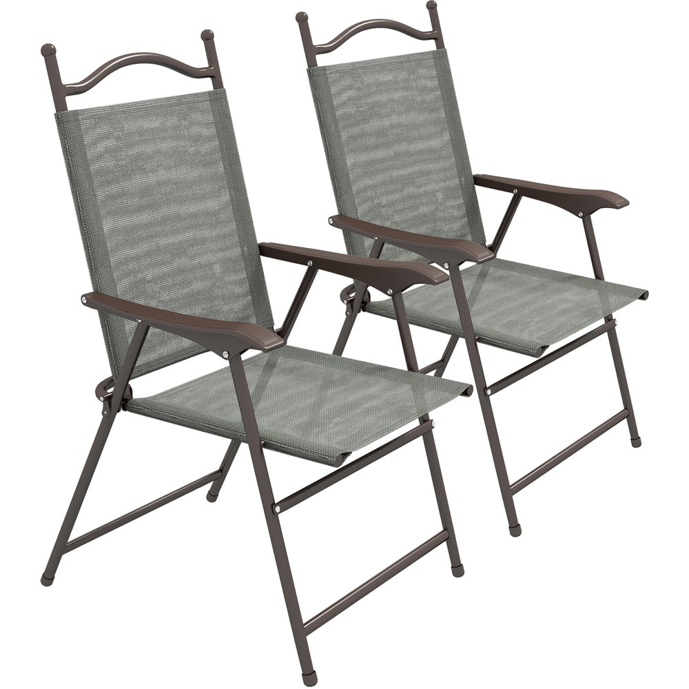 Outsunny Set of 2 Folding Camping Chair Image 1