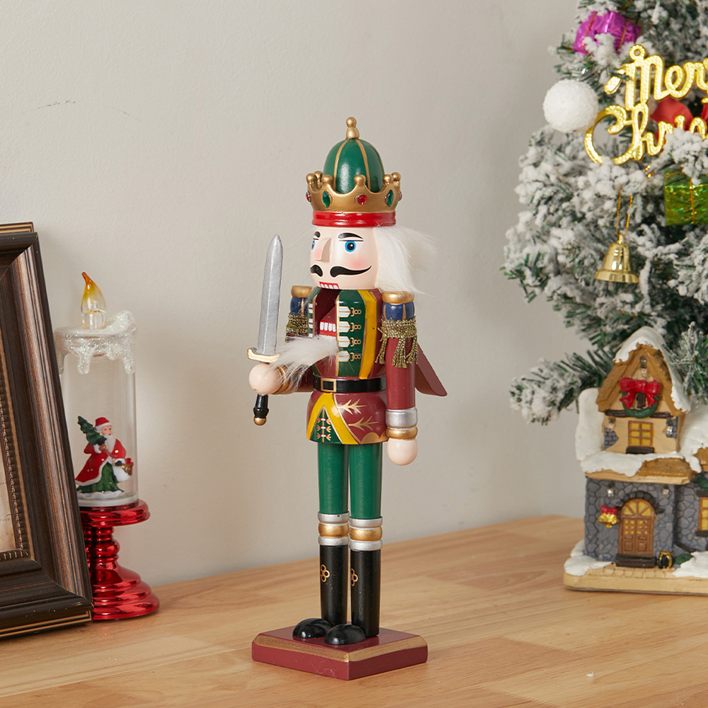 Living and Home Wooden Nutcracker Soldier Christmas Ornament Image 6