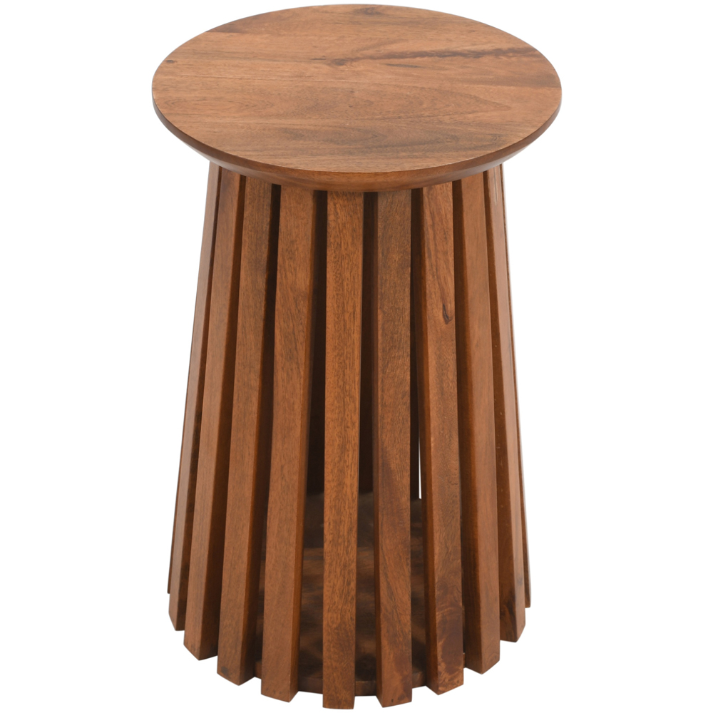 Brooklyn Slatted Mango Wood Side Table Image 3