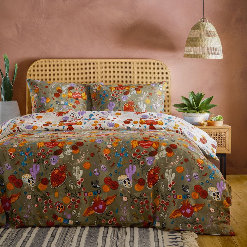 furn. La Vida King Size Multicolour Duvet Set Image 1