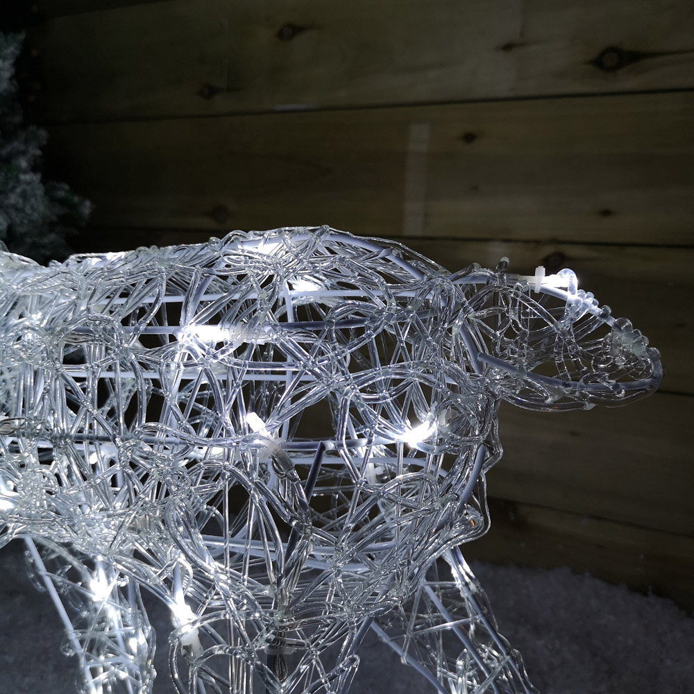 Samuel Alexander Cool White LED Soft Acrylic Reindeer Christmas Decoration 94cm Image 4