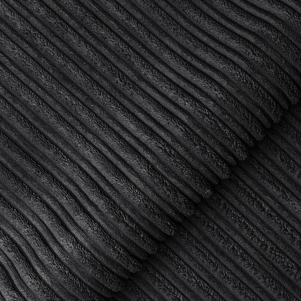 Portland Luxor 4 Seater Black Jumbo Cord Right Hand L Shape Corner Sofa Image 5