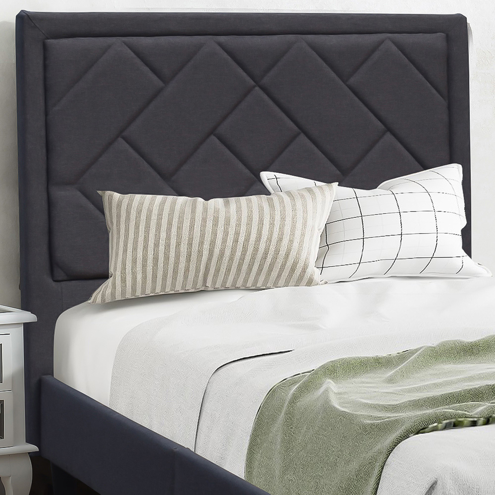 Brooklyn Single Dark Grey Padded Headboard Bed Frame Wilko