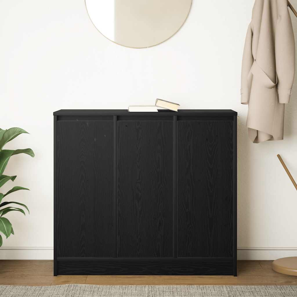 vidaXL 3 Door Black Oak Sideboard Image 8