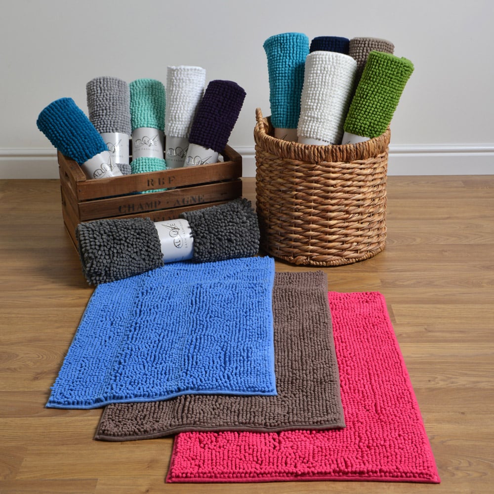 Allure Bath Fashions Charcoal Chenille Microfibre Supersoft Non-Slip Bobble Bath Mat 60 x 90cm Image 2