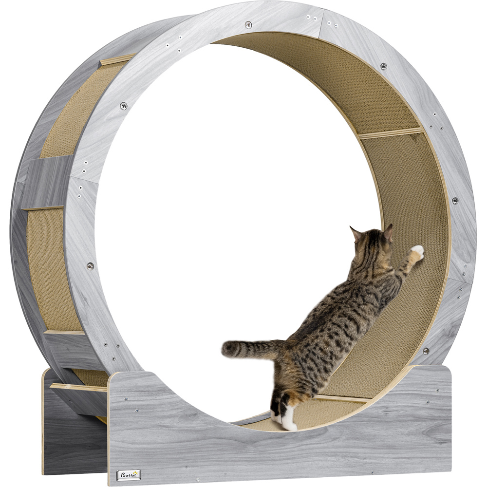 PawHut Grey Indoor Cat Treadmill with Brake Image 1