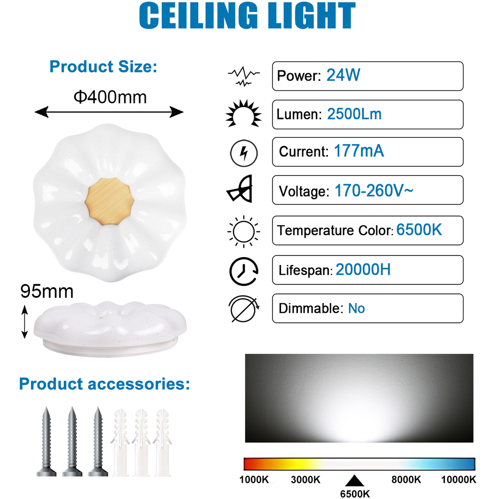 ExtraStar Daylight Flower Shape LED Ceiling Light Image 7