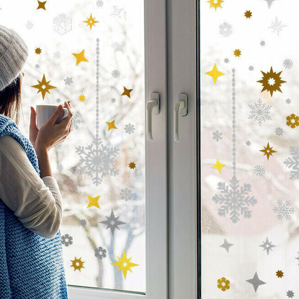 Walplus Luxurious Christmas Snowflakes Self Adhesive Wall Sticker 165 Piece Image 4