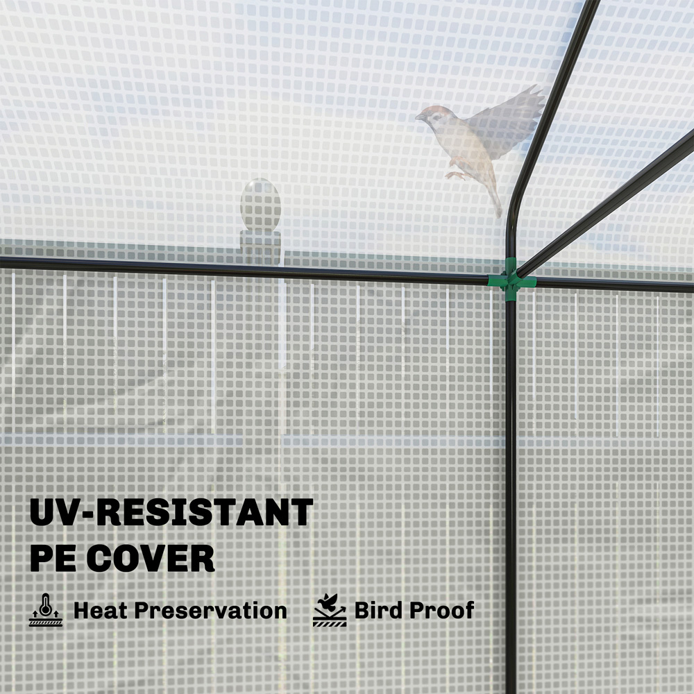 Outsunny White 6.5 x 4.5ft Walk-In Greenhouse with Mesh Windows Image 8