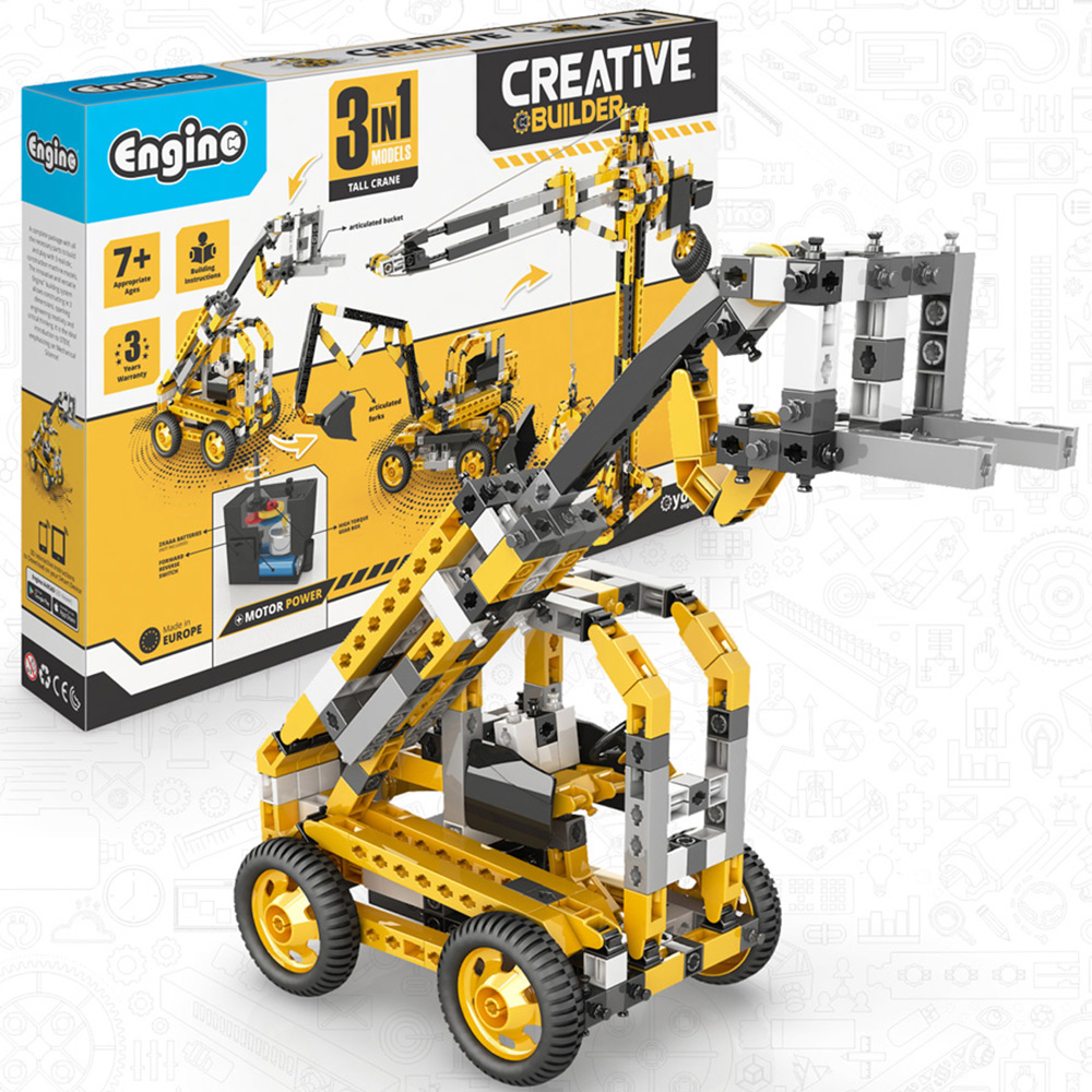 Engino Creative Builder Tall Crane Machinery Motorized Set Image 2