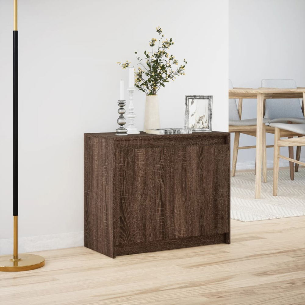 vidaXL 2 Door Brown Oak Sideboard with RGB LED Lights Image 4