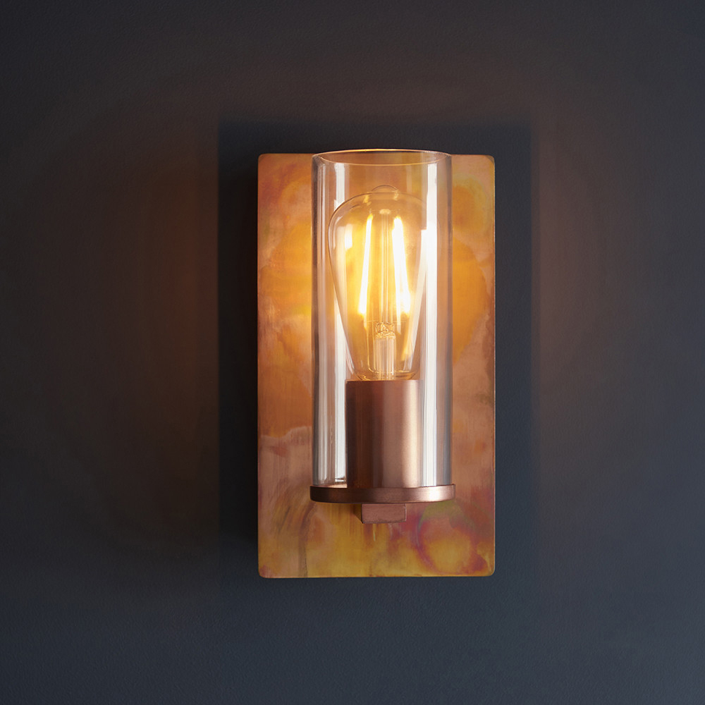 Merano Palermo Copper Patina and Clear Glass Wall Lamp Image 6