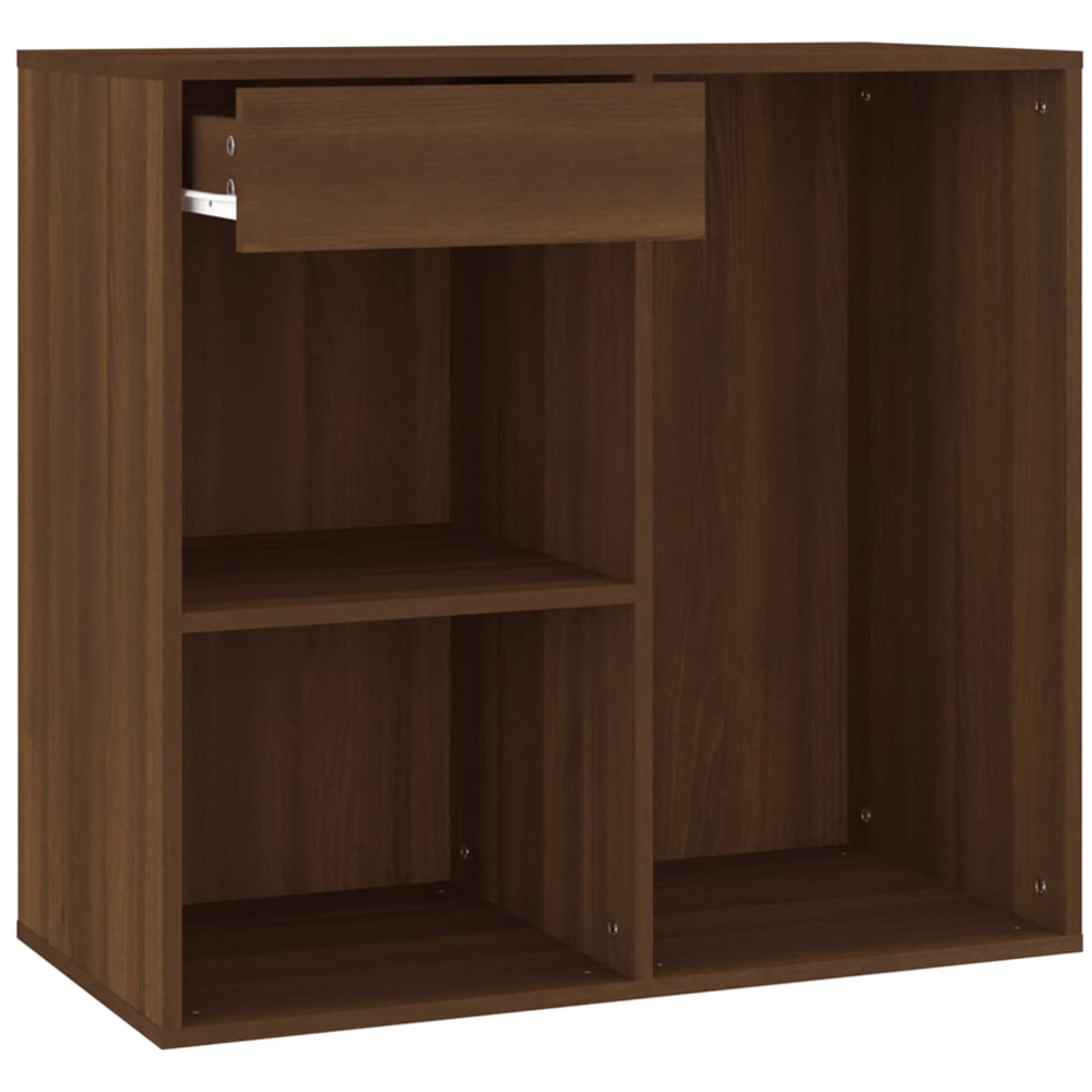 vidaXL Brown Oak Single Drawer 3 Open Shelf Cosmetic Storage Cabinet Image 4
