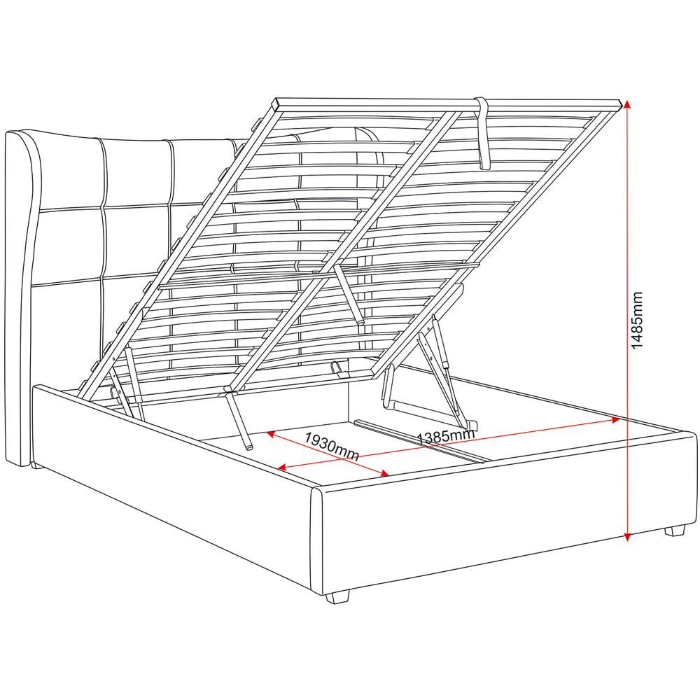Seconique Verona Double Brown Fabric Gas Lift Ottoman Bed Frame Image 9