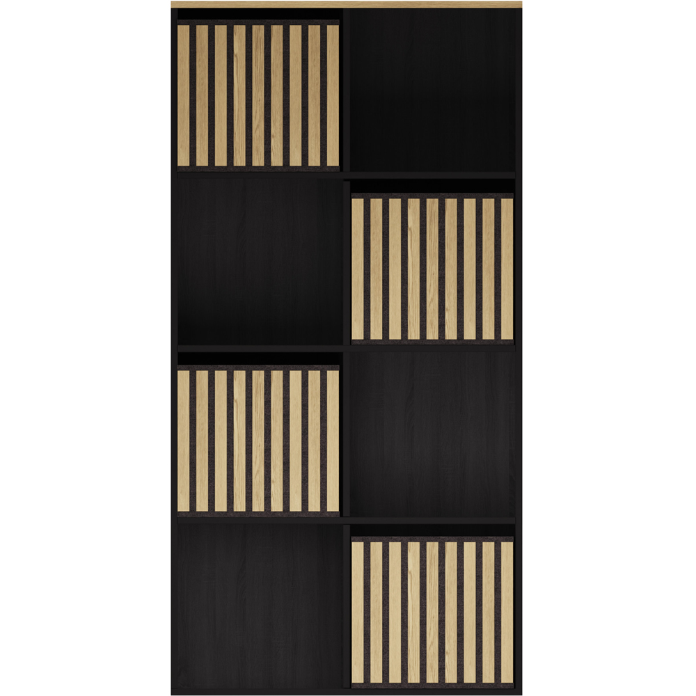 GFW Kube 4 Drawer 4 Shelf Black and Oak Storage Unit Image 3