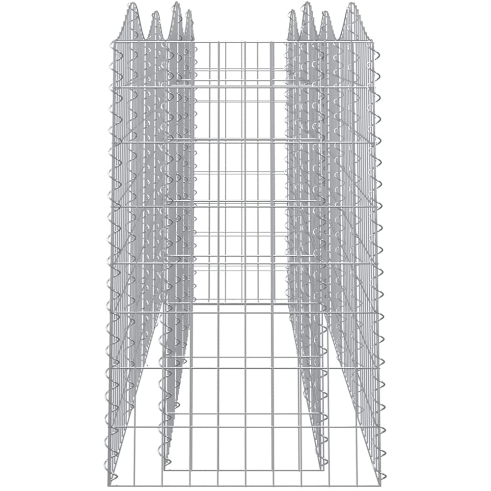vidaXL Silver Galvanised Iron Gabion Raised Bed 200 x 50 x 100cm Image 3