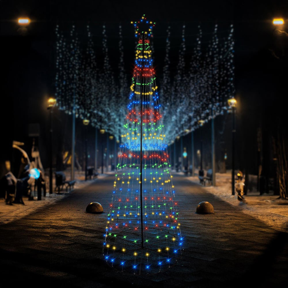 Shatchi Multicolour LED Pre Lit Maypole Artificial Christmas Tree 5.1ft Image 2