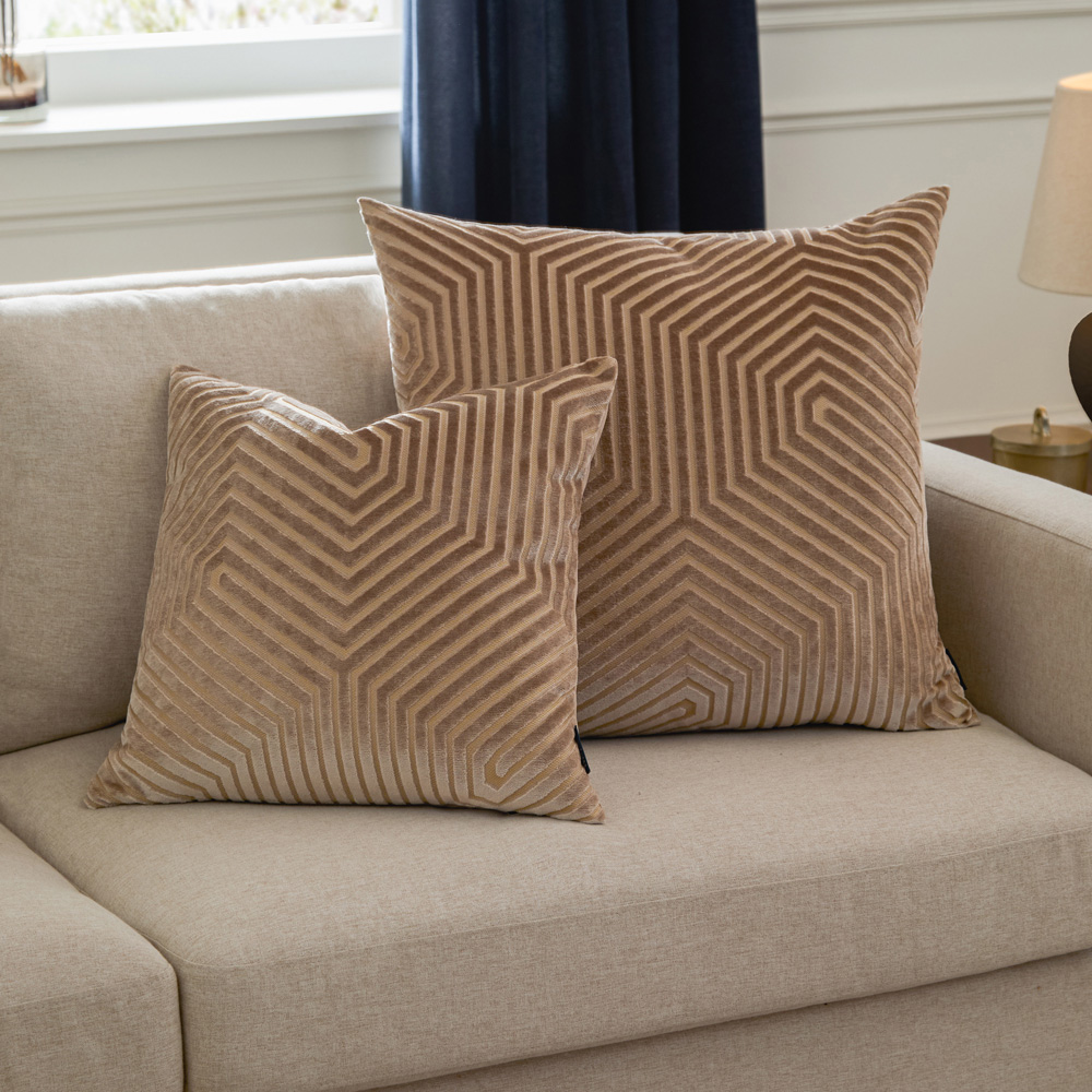 Paoletti Evoke Mink Cut Velvet Cushion 45 x 45cm Image 6