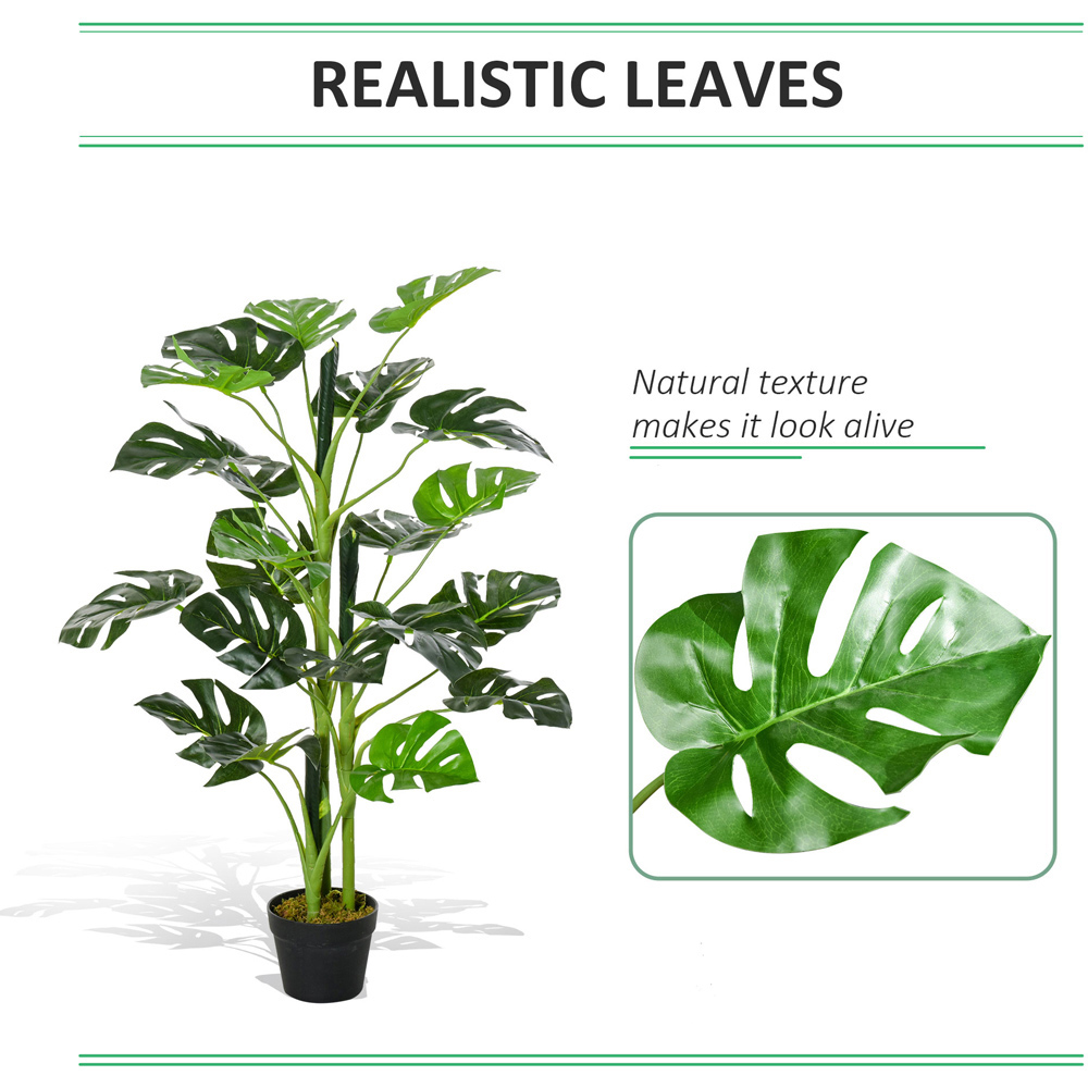 Outsunny Monstera Tree Artificial Plant In Pot 3.2ft Image 6